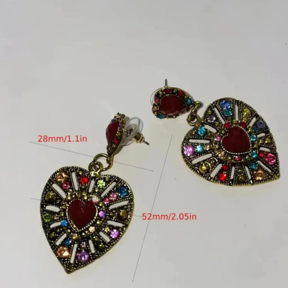 WORLD MARKET BOHO HEART DANGLE EARRINGS NWOT